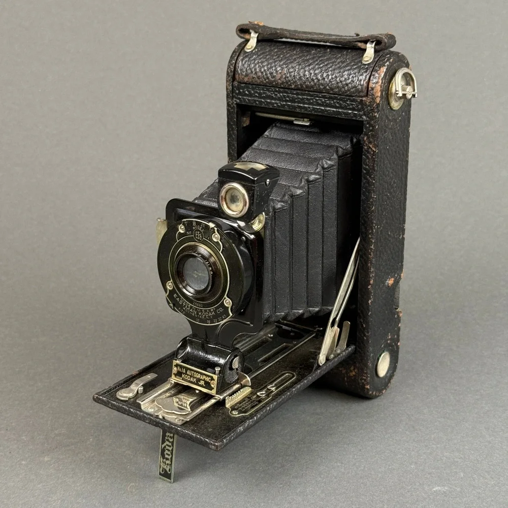 Eastman Kodak No 1A Autographic Kodak Jr Folding Bellows Camera Black Vintage
